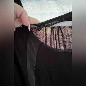 Maurice’s black top with faux leather